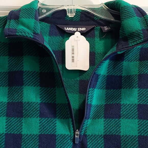 Land's End Green & Blue Plaid Long Sleeve Flannel Shirt Women's Size M (10-12) - Picture 3 of 8